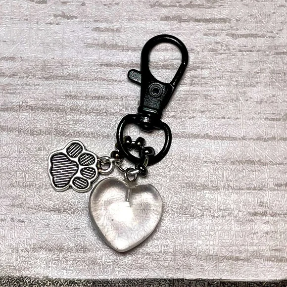 CCO REDUCED Clear Quartz Crystal Pet Charm Or Keychain Or Purse Toggle - Picture 2 of 10
